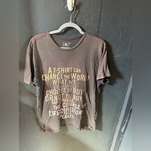 GAP (Red) Brown Grey Graphic Tee with Gold Text